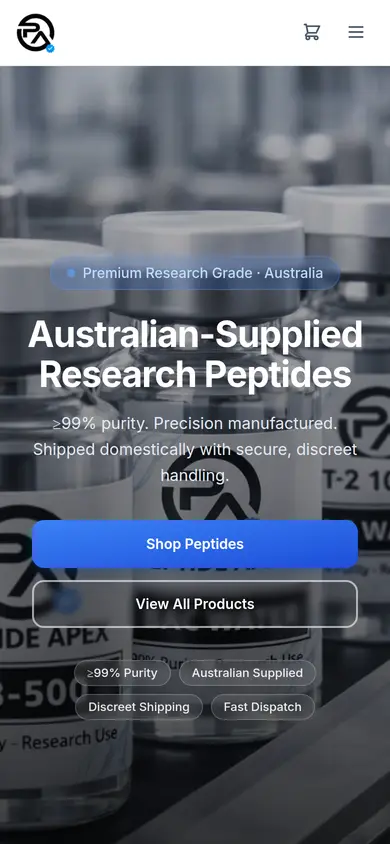 Apex Lab Aus (Apex Labs Australia) homepage at phone width