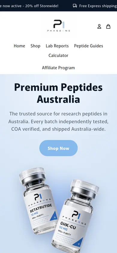 PhaseOne AUS homepage at phone width
